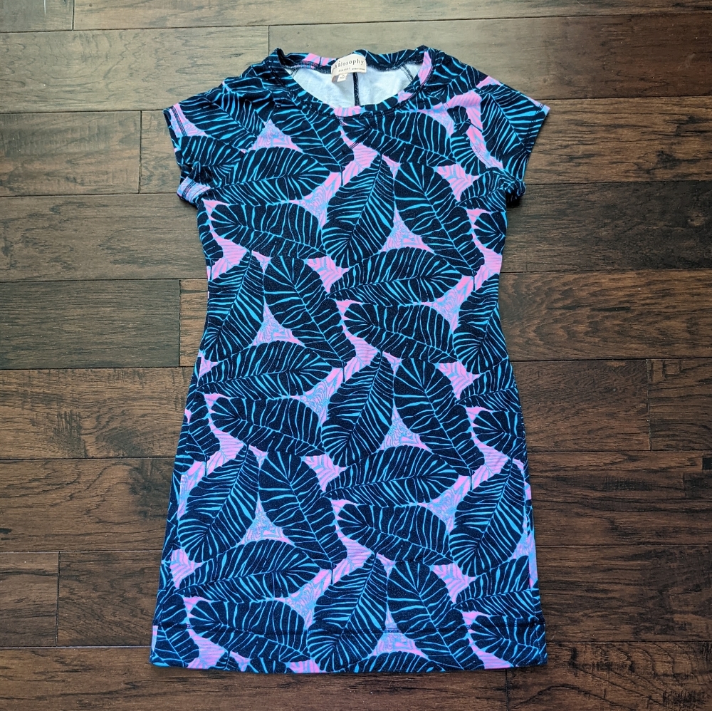 Philosophy Dress Tropical Leaf Print